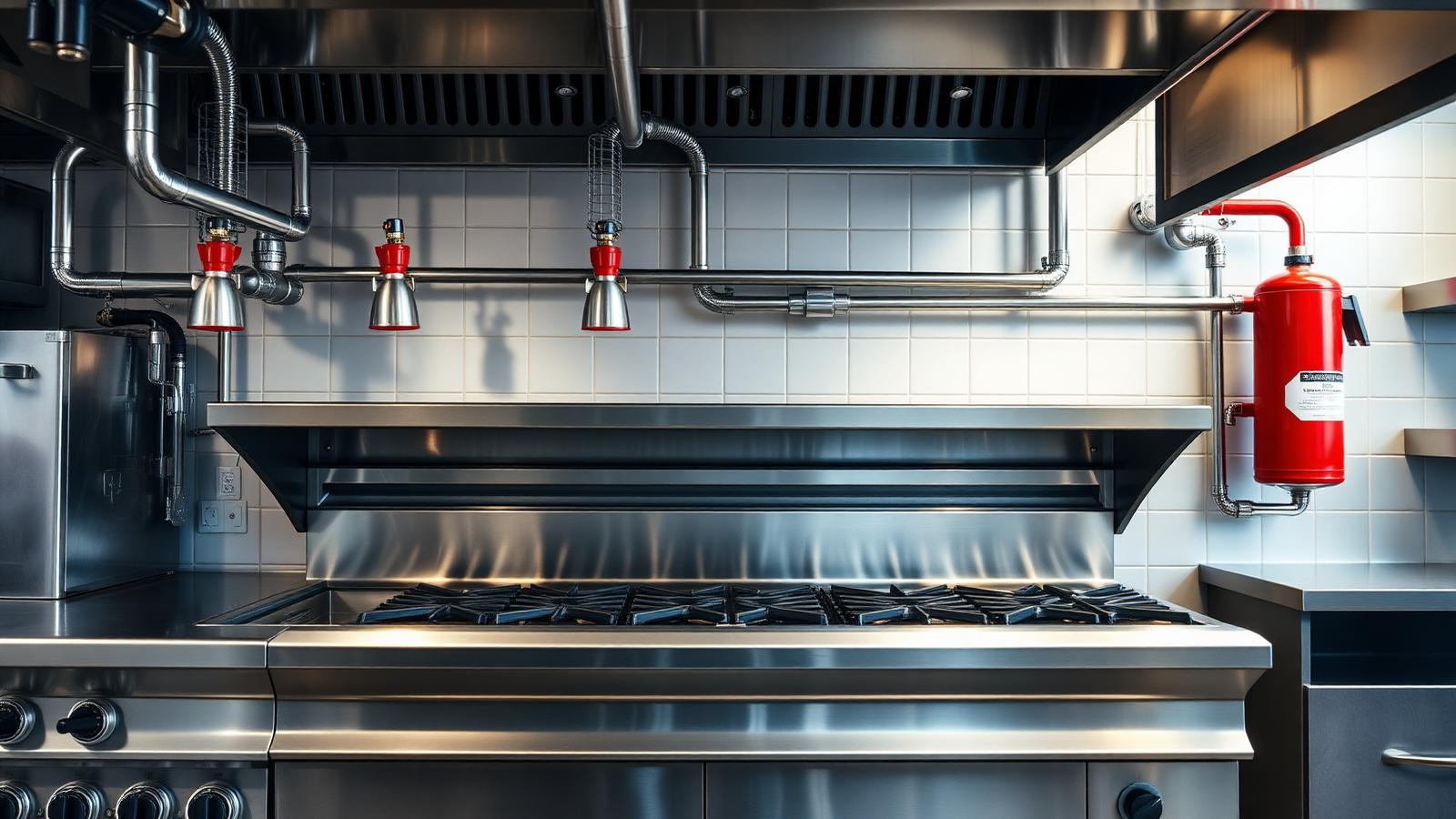 Instalasi Firetrap Kitchen Fire Suppression System di dapur komersial